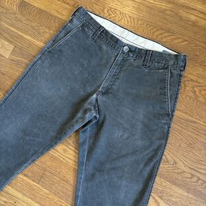 Life Khaki Chinos Relaxed Straight Flat Front Charcoal Gray Mens‎ 34 X 29 Preppy